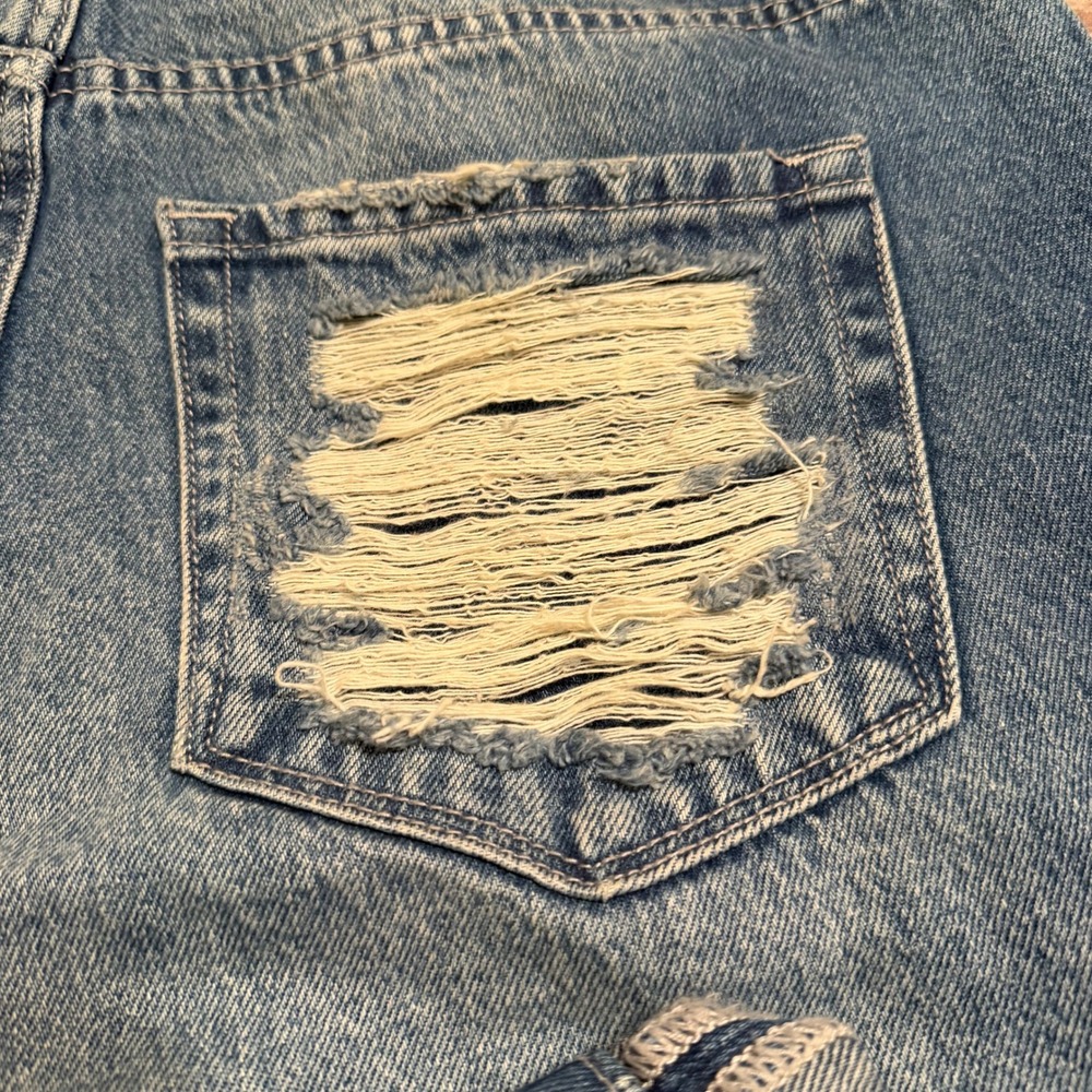 Bridge by Gly Mom Fit Jeans Distressed Ripped Blue Denim Size 28 - Picture 2 of 9